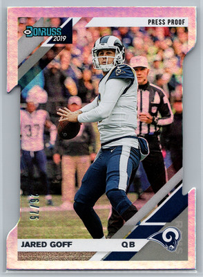 Jared Goff 2019 Panini Donruss Press Proof Silver Die-Cut /75 #138 Rams