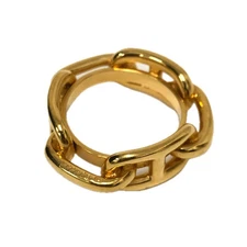 RARE HERMES HERMES Scarf Ring 90 Legato Cha ne d Ancre Brass Gold Used Women s