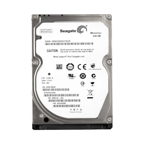 Seagate Momentus ST9640320AS 640GB 5.4K 8MB SATA II 2.5'' Hard Drive - Picture 1 of 3