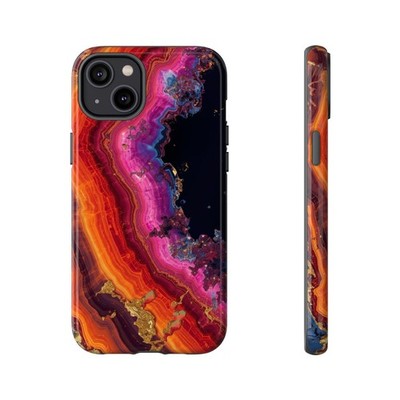Abstract Agate Geode Phone Case | Colorful Crystal Stone Design for Iphone