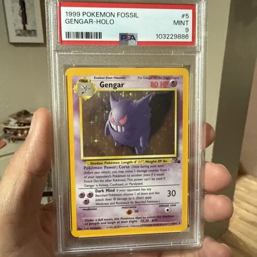 1999 Pokemon Fossil Gengar Holo #5 - PSA 9 - NEAR MINT