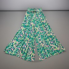 Umgee Abstract Wide Leg Palazzo Pants Elastic Pull On Lightweight Size S Beachy