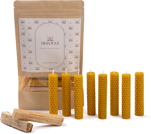 8 Candele Cera D'Api Naturale + 2 Palo Santo in REGALO Candela Profumata Regalo - Foto 7 di 12