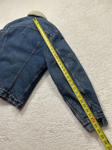 Vintage Levis Jacket Mens 42 L Long Denim Sherpa Lined 1980s Made In USA - Picture 12 of 12