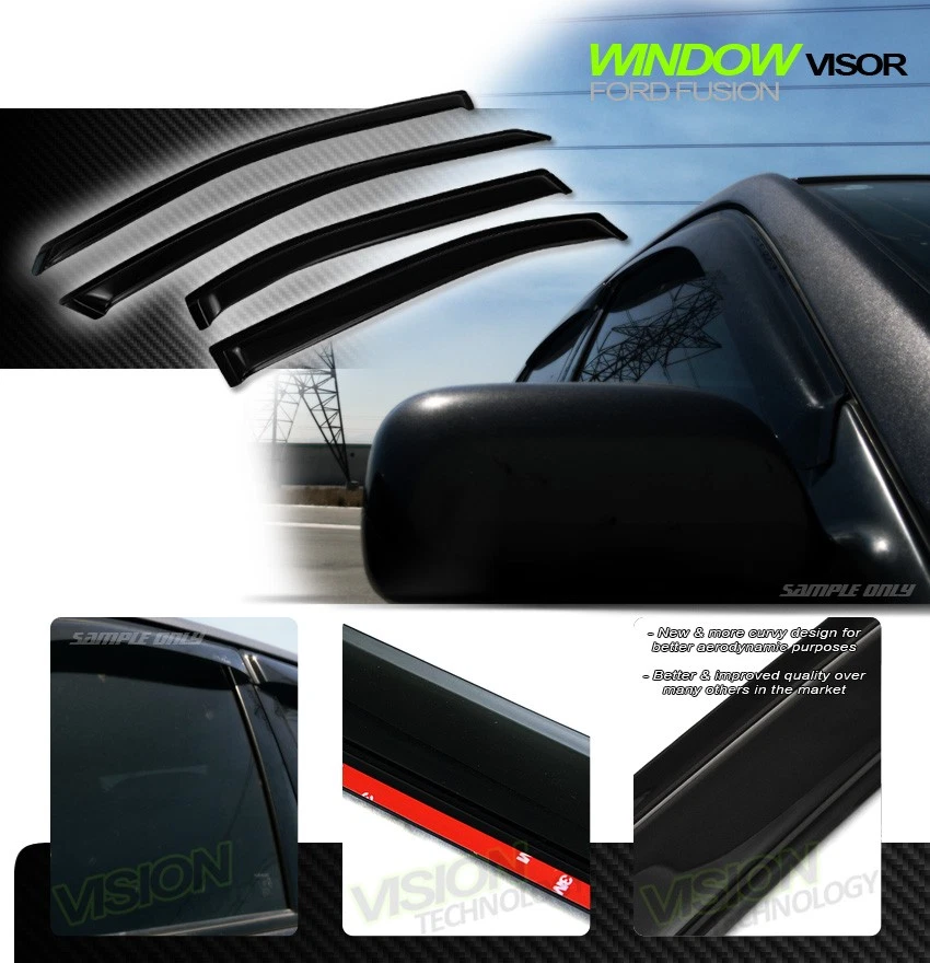 Viseiras de janela defletoras de sombra tom escuro para 06+ Fusion/Milão/Mkz - Imagem 2 de 2
