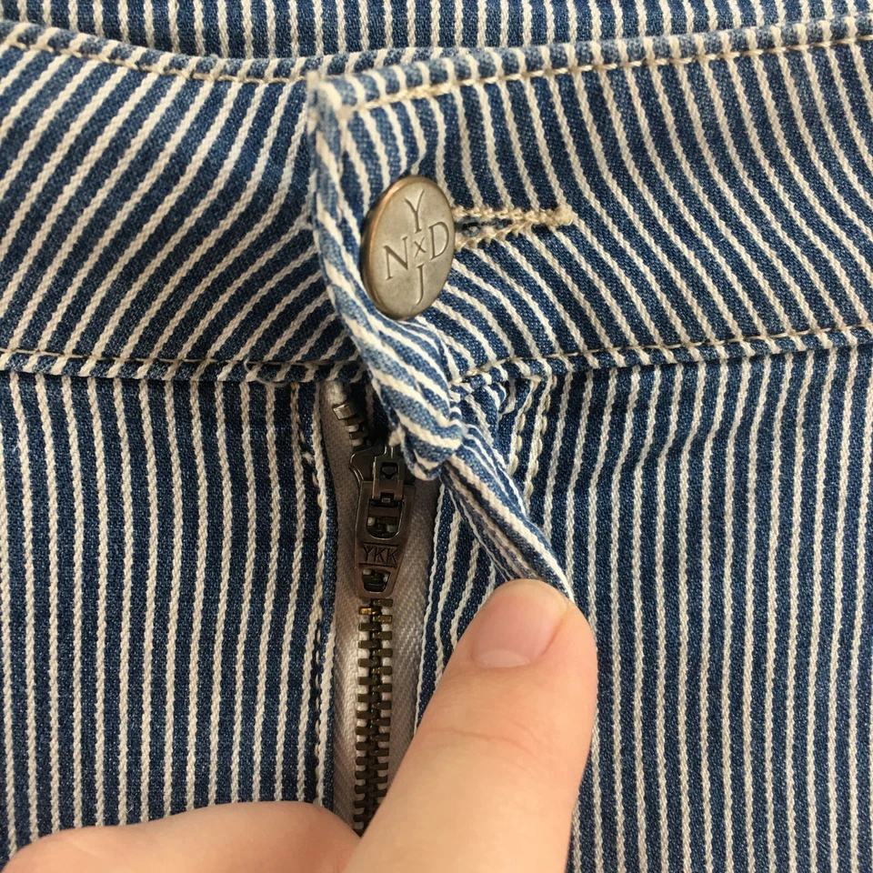 NYDJ Ankle Pants Womens 18W (actual 40x29) Blue Striped Cotton Blend High Rise - Image 4 of 4