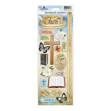Scrapbooking Stickers Cardstock Paper House 13" Faith Bible Phrases Crosses Hope