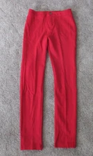 Womens Labijou Red Slender Leg Stretch Pants Jeggings Size M, 27 in. Inseam VGC
