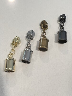 Tassel Hardware/Custom Zipper Tassels 4 pack Goldtone.Silvertone  2'' x 7/16'' NEW