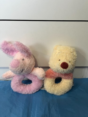 Winnie the Pooh Rattle Piglet Rattle & Crinkle Book Baby Soft Toys by Primark - Picture 3 of 8