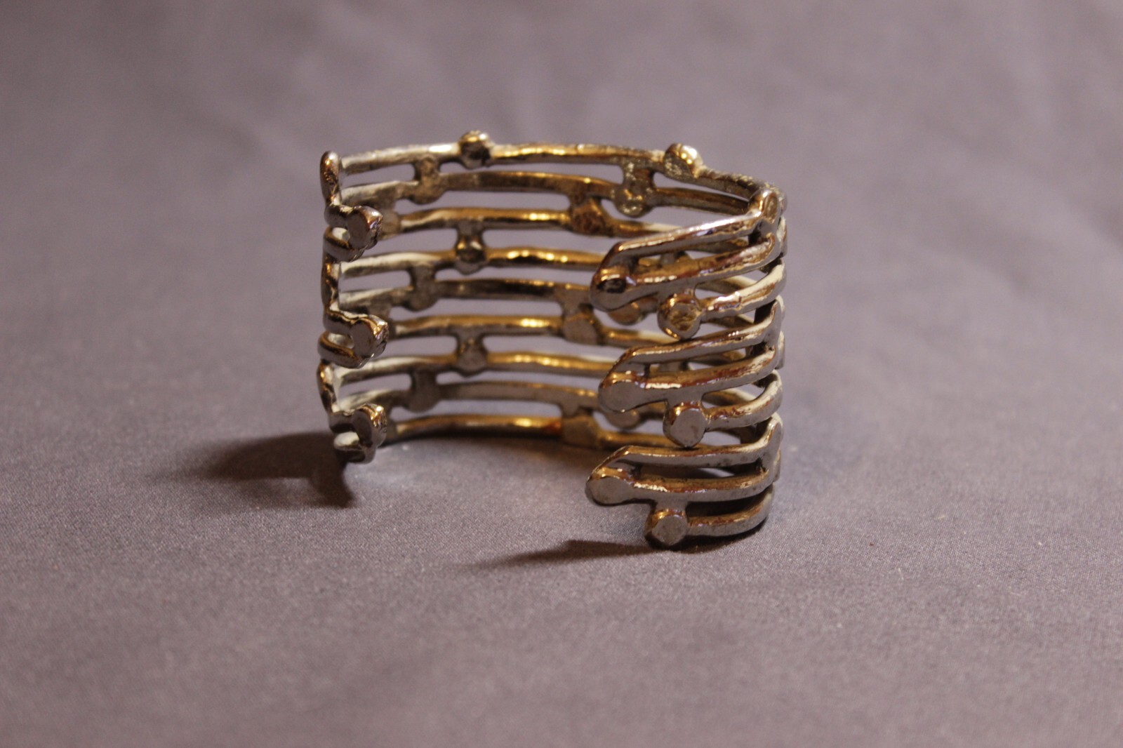 Silver Stack Ring Cuff Bracelet - Silver plated - image 6