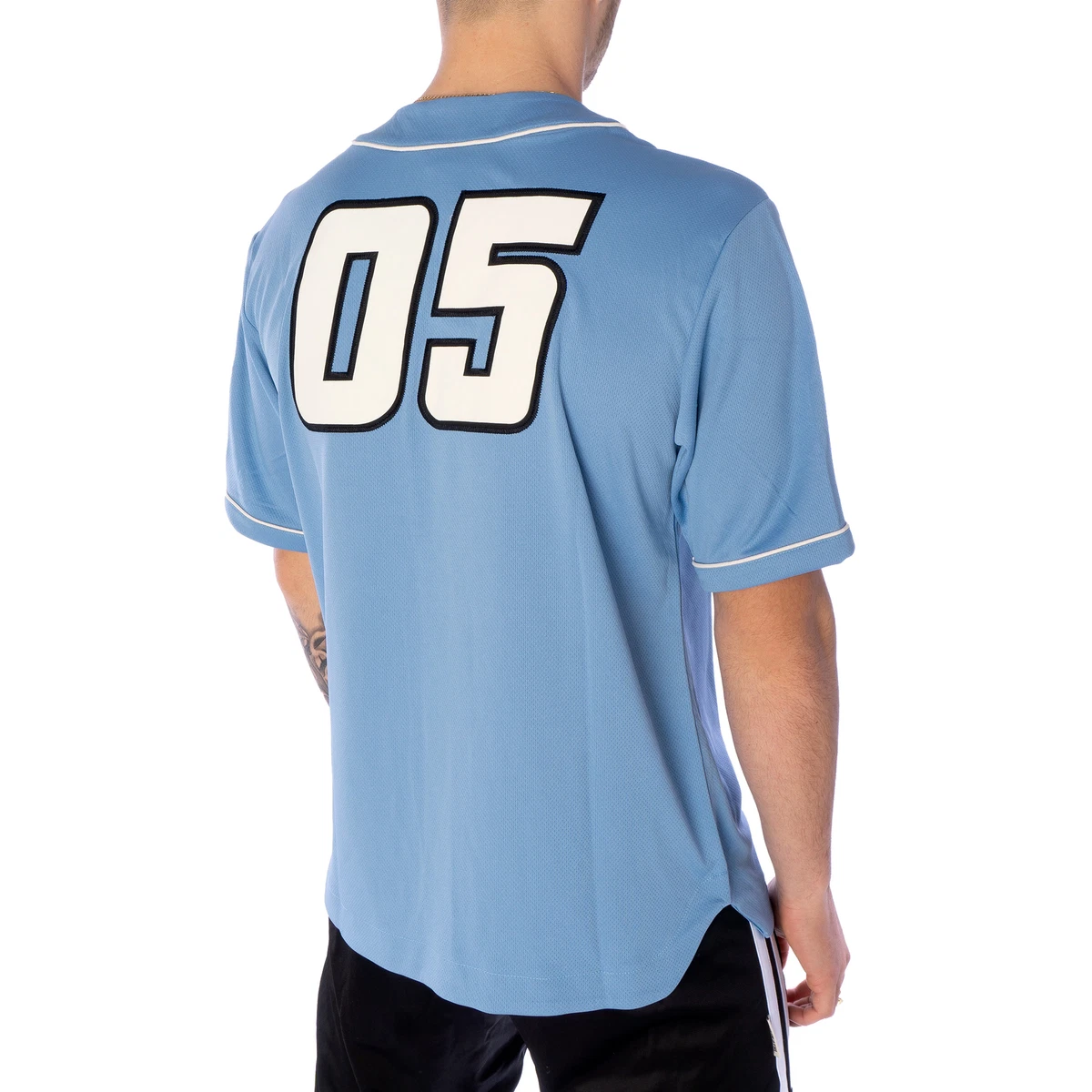 FUBU Varsity Baseball Jersey Chemise Homme Bleu Clair 44361 eBay