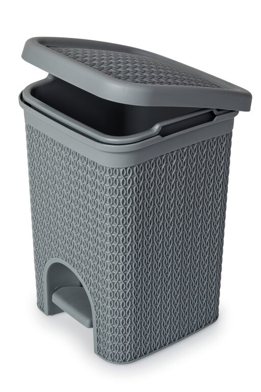 Blue Canyon Lace Design Bathroom Toilet Waste Pedal Bin 5L - Grey