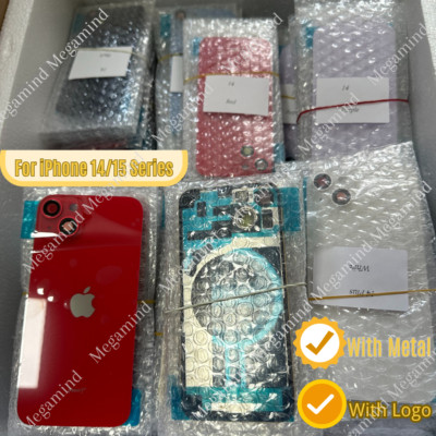 For iPhone 14/15 Pro Max Plus Back Glass Replacement Big Cam Hole Rear Cover Lot
