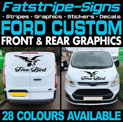 Passend für Ford Custom Grafik Aufkleber Abziehbilder ST Camper Van Wohnmobil GRATIS VOGEL