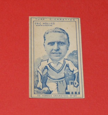 CIGARETTES CARD CARRERAS TURF FAMOUS CRICKETERS 1950 N 40 E HOLLIES cigarettes-card-carreras-turf-famous-cricketers-1950-n-40-e-hollies