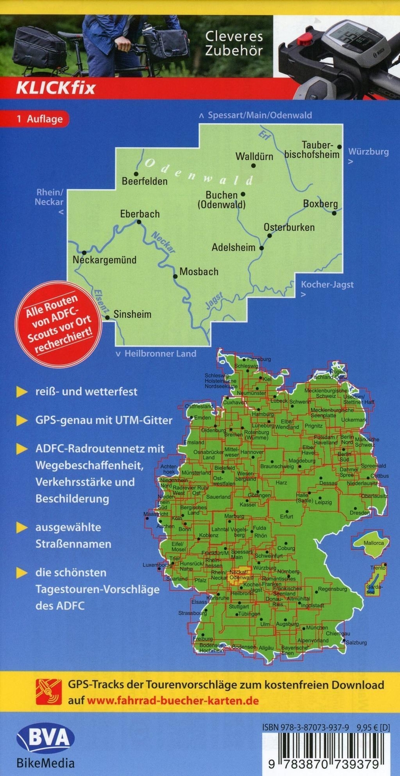 Thumbnail - Adfc-regionalkarte Neckar-odenwald, 1:50.000, Reiß- Und Wetterfest,...