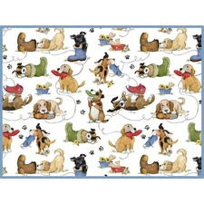 PLAYFUL PUPPIES Microfiber Countertop Dish Drying Mat, Machine Washable, Kay Dee