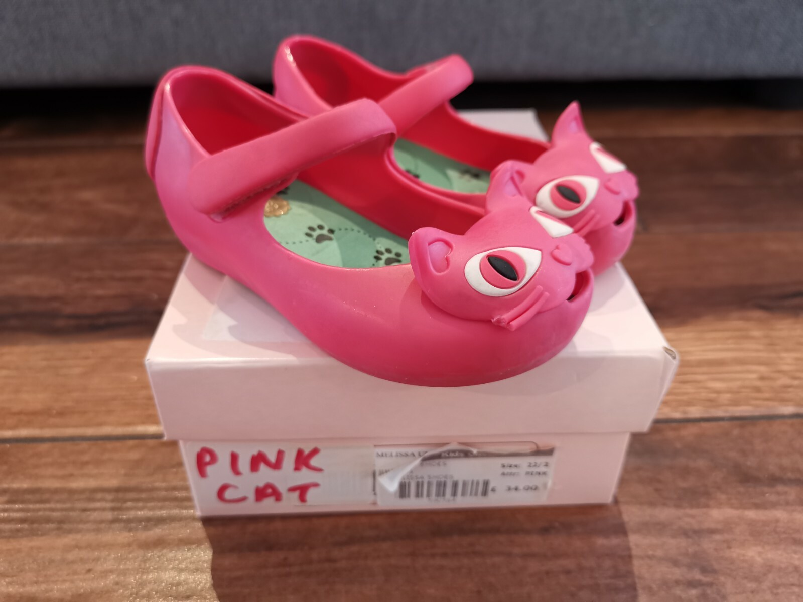 Mini Melissa Ultragirl Pink Cat size 7 toddler vivienne westwood
