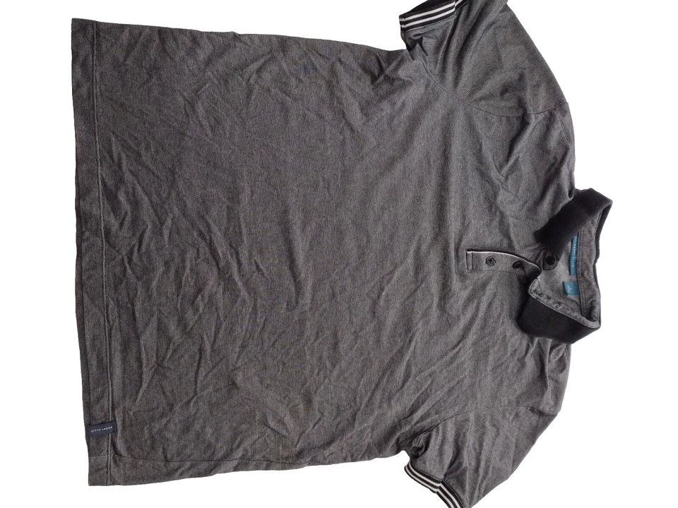 Perry Ellis Grey Silver L Button Collar T-shirt Large - Image 2 of 4