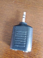 1 Male to 2 Female Gold Plated 3.5mm Y Audio Splitter Headphone Adapter Black