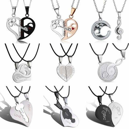 2pcs Stainless Steel Heart Couple 