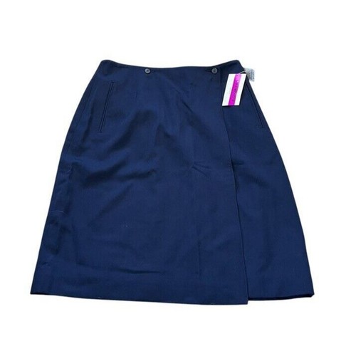 Liz Claiborne Womens Skirt Size 14 Faux Wrap Wool Lined Modest Career Vintage