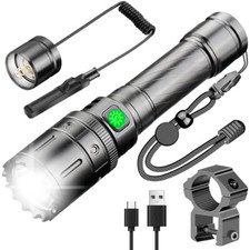 Tactical 500000 Lumens Gun Flashlight Picatinny Rail Mount for Hunting Shooting