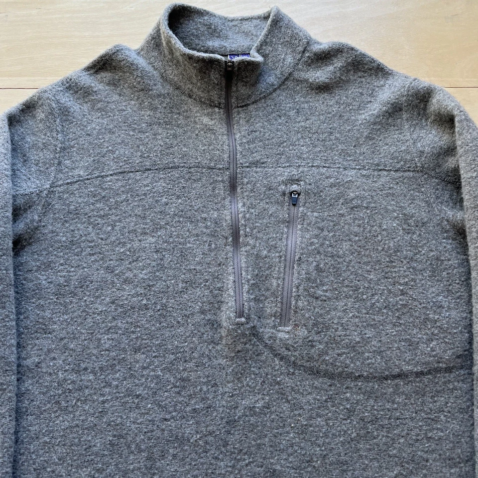 Chaqueta de Lana Ibex X-Grande Marrón Media Cremallera Ropa Exterior de Invierno Foto 3 de 4