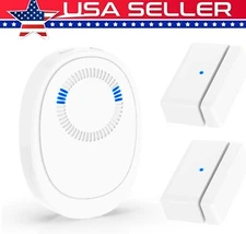 Wireless Window/Door Open Alarm Home Security Doorbell w/2 Magnetic Sensor US