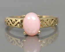 Natural Pink Opal Gemstone Ring 925 Sterling Silver Handmade Ring Gift For Her