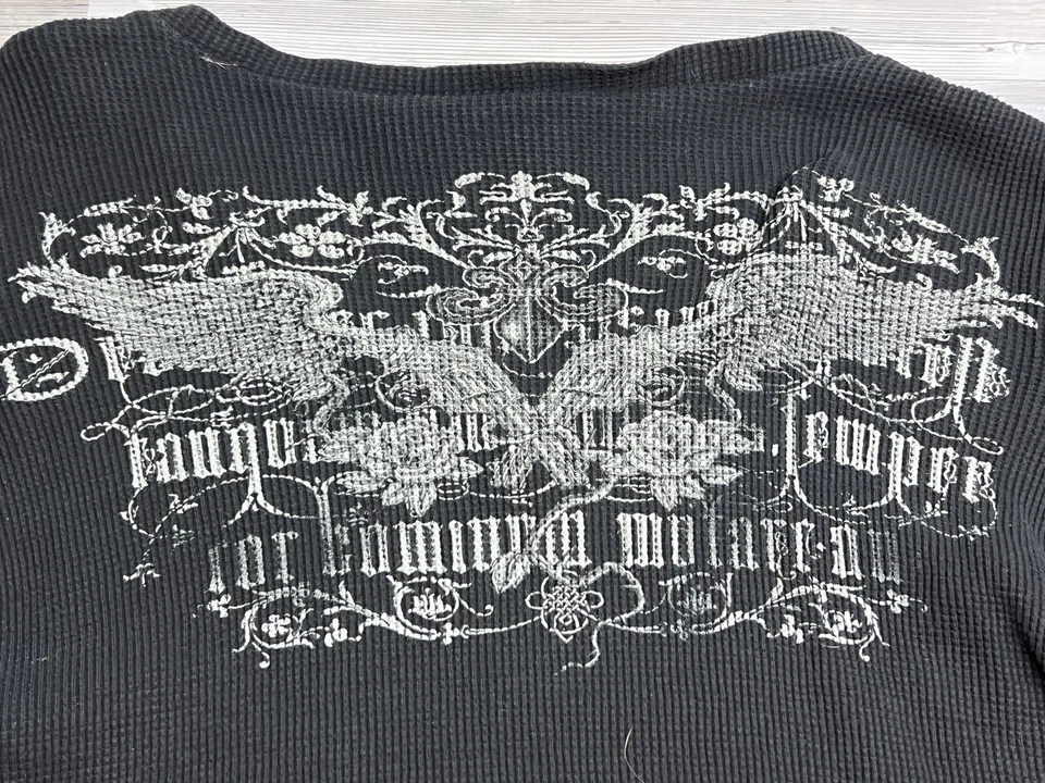 Camisa Térmica Estilo Aflicción Y2K De Colección Talla XL Gótica Grunge McBling Alas de Ángel Foto 4 de 4