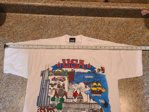 RARE Vintage USA Shirt Barb McClain Cartoon 1990 Mount Rushmore Golden Gate (C8) - Picture 8 of 17