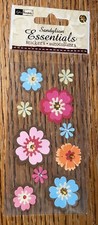Essentials Layered Flowers Gems Floral Garden Card Making 3D Scrapbook Stickers
