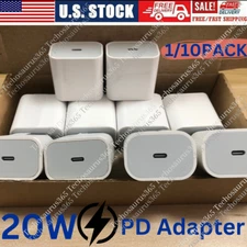 1/10 Lot 20W Fast Charger PD USB C Power Adapter For iPhone 16 15 14 13 12 11 XR