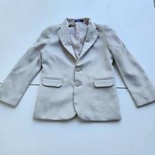 Izod Blazer Boys Lt Khaki Beige Jacket 2 Buttons Pockets Sz 7