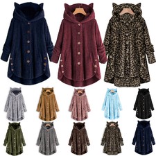 Stylishly Loose Overcoat Women's Winter Warm Fleece Hoodie Hooded Coat Plus Size