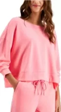 Jenni Jennifer Moore Womens Medium On Repeat Super Soft Crew Sleep Top Pink 384