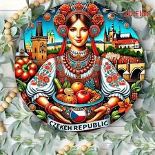 2D Flat1pcs 2D Flat 8X8Inch Metal Decorative Painting Traditional Cuisine And Ar