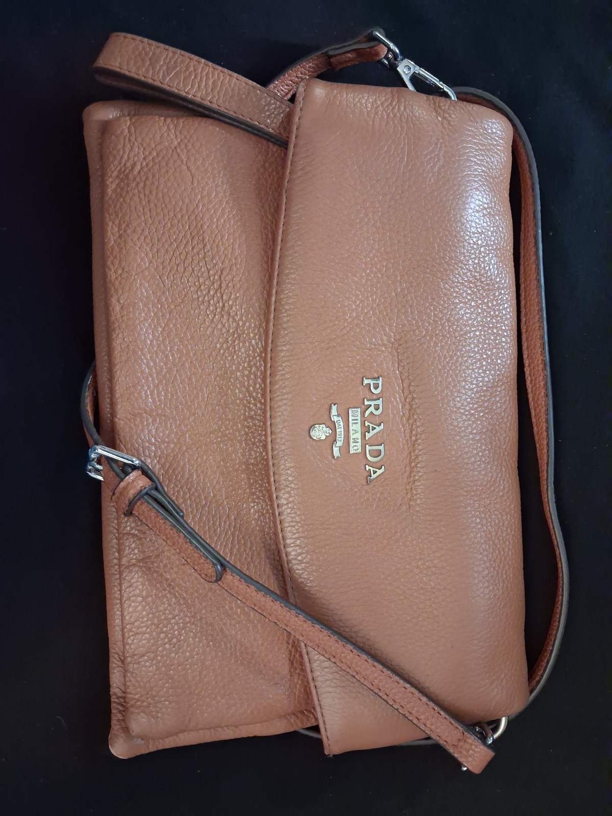 Prada Vitello Daino soft flap crossbody