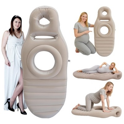 Inflatable Pregnancy Pillow, Belly Mattress Float with Abdominal Hole Full Bo...