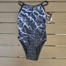 TYR Durafast Elite Titanium Illume Diamondfit One Piece Swimsuit Sz 28 New