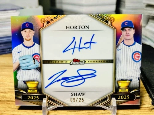 2026 Topps Finest Cade Horton/Matt Shaw Dual Rookie Cup Auto /25 On Card Auto