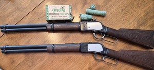 2-Mattel 1960s Shootin Shell Winchester Lever Action Rifle Toys with Greenies