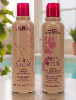 Aveda Cherry Almond Softening Shampoo 8.5 oz & Leave-in Conditioner 6.7 oz Duo