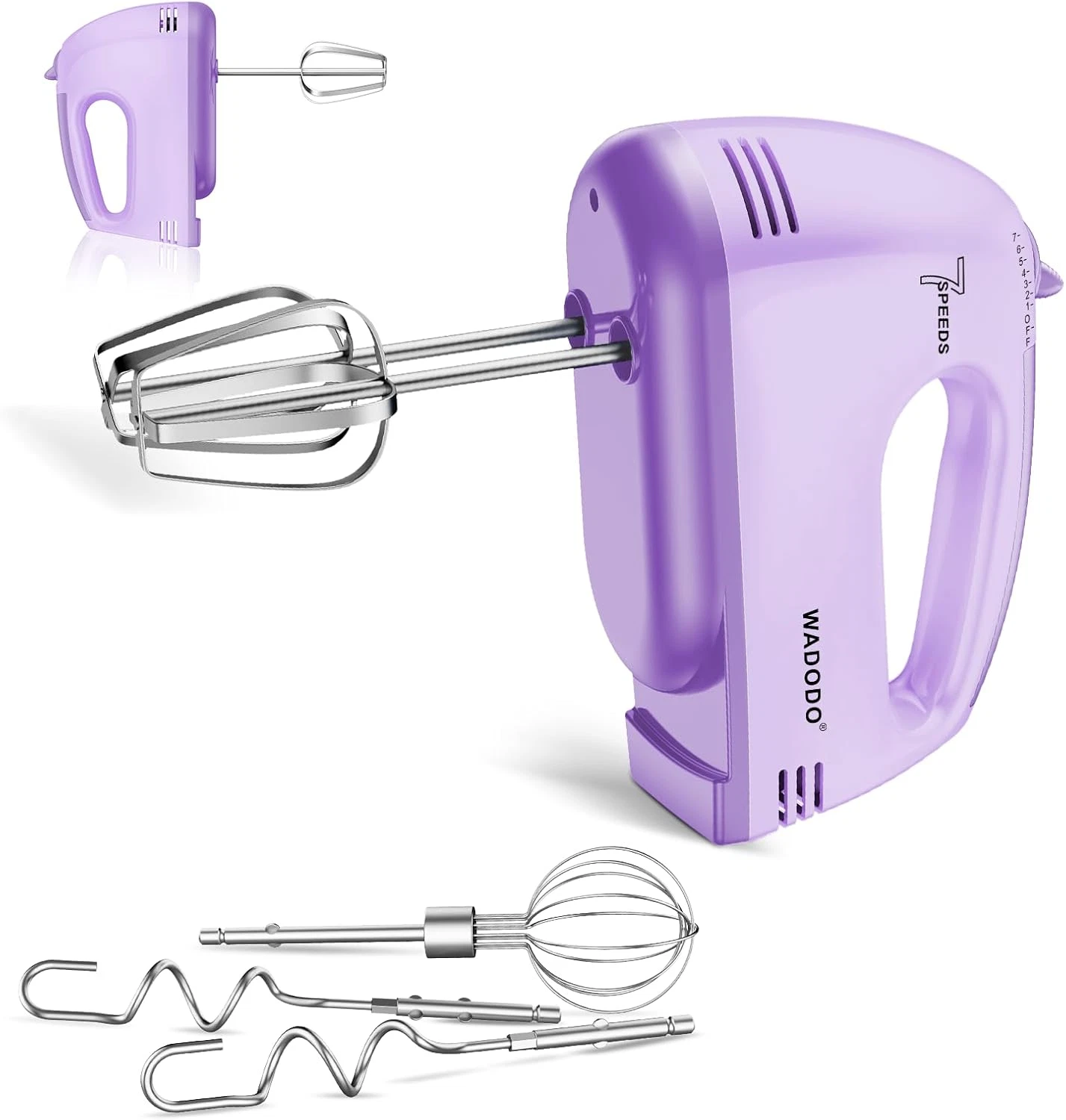 7 Speed Electric Hand Mixer w Beaters Whisk Dough Hooks Quiet Motor
Opens in a new window or tab