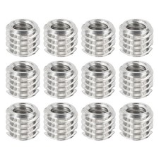 12 Pcs 1/4" Female to 3/8" Male Convert Screws Adapter Mount, Silver