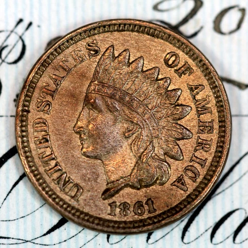 * 1861 * SOLID+ GEM BU MS INDIAN HEAD PENNY * FROM ORIGINAL COLLECTION