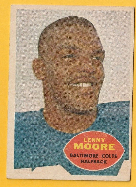 1960  TOPPS  LENNY MOORE  #3  EX+  tip wear-front surface wear-no creases COLTS
