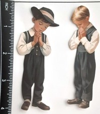 Lot of 2 Vintage Boys Praying Standing Vest Hat SINGLE LAYER Embellishments 1080
